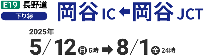 長野道 岡谷IC←岡谷JCT（下り線）